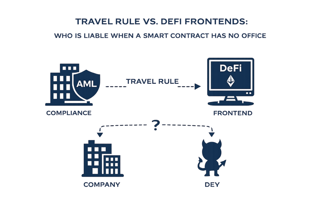 Travel Rule против DeFi фронтендов: кто виноват, когда у смарт контракта нет офиса