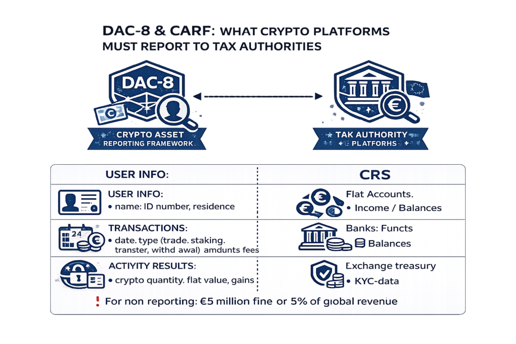 DAC-8 и CARF: что обязаны передавать криптоплатформы налоговым органам