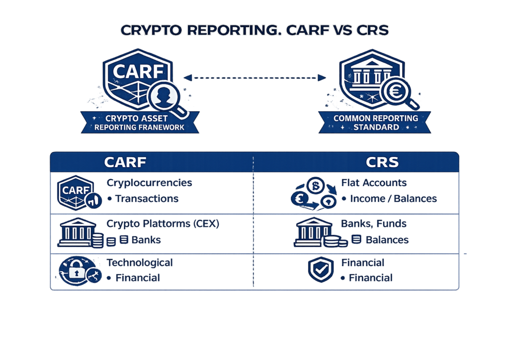 Отчётность по криптовалюте: CARF против CRS