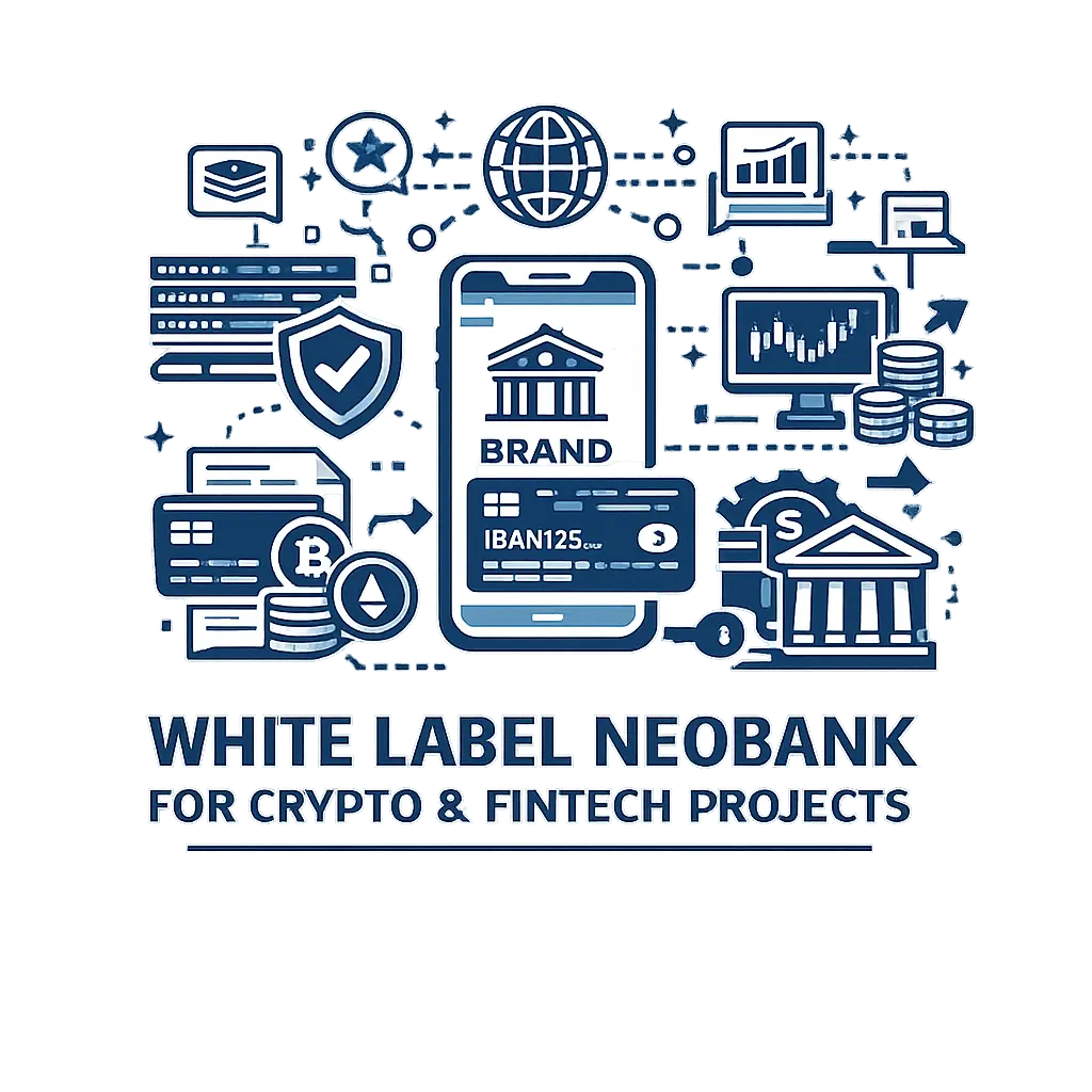 White label необанк для крипто и финтех проектов сгенерируй картинку