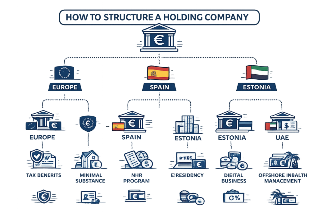 Как структурировать холдинговую компанию в Европе Испания Эстония ОАЭ